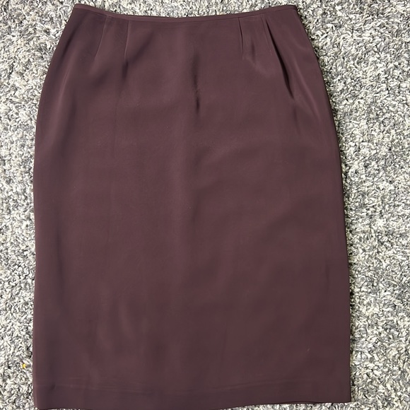 Kasper Chocolate Brown & Nude 3PC Skirt Suit, 14 - Picture 8 of 10